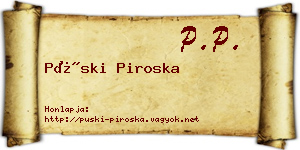 Püski Piroska névjegykártya